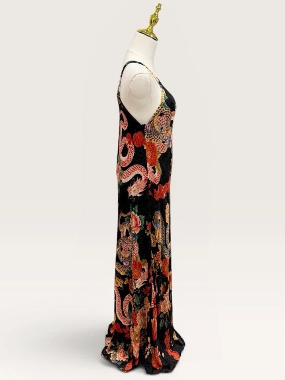 Johnny Was Small Kanako-Levi Bias Cut Burnout Maxi Dress NWT $400 Dragon Floral - Picture 9 of 13